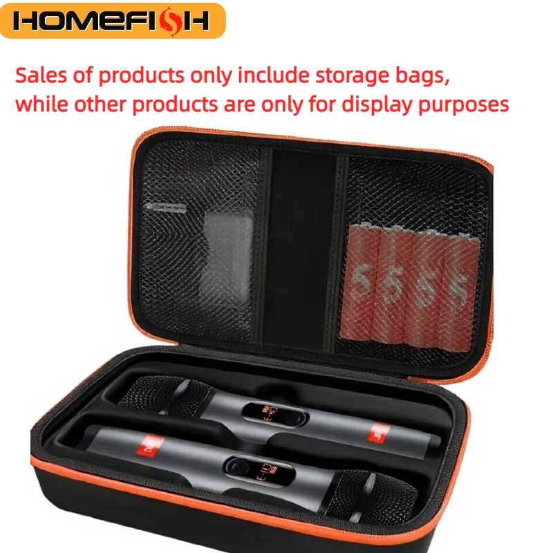 Bolsa de armazenamento HOMEFISH nova em EVA, caixa de armazenamento para câmera, bolsa de armazenamento portátil para microfone, bolsa de armazenamento para microfone de áudio