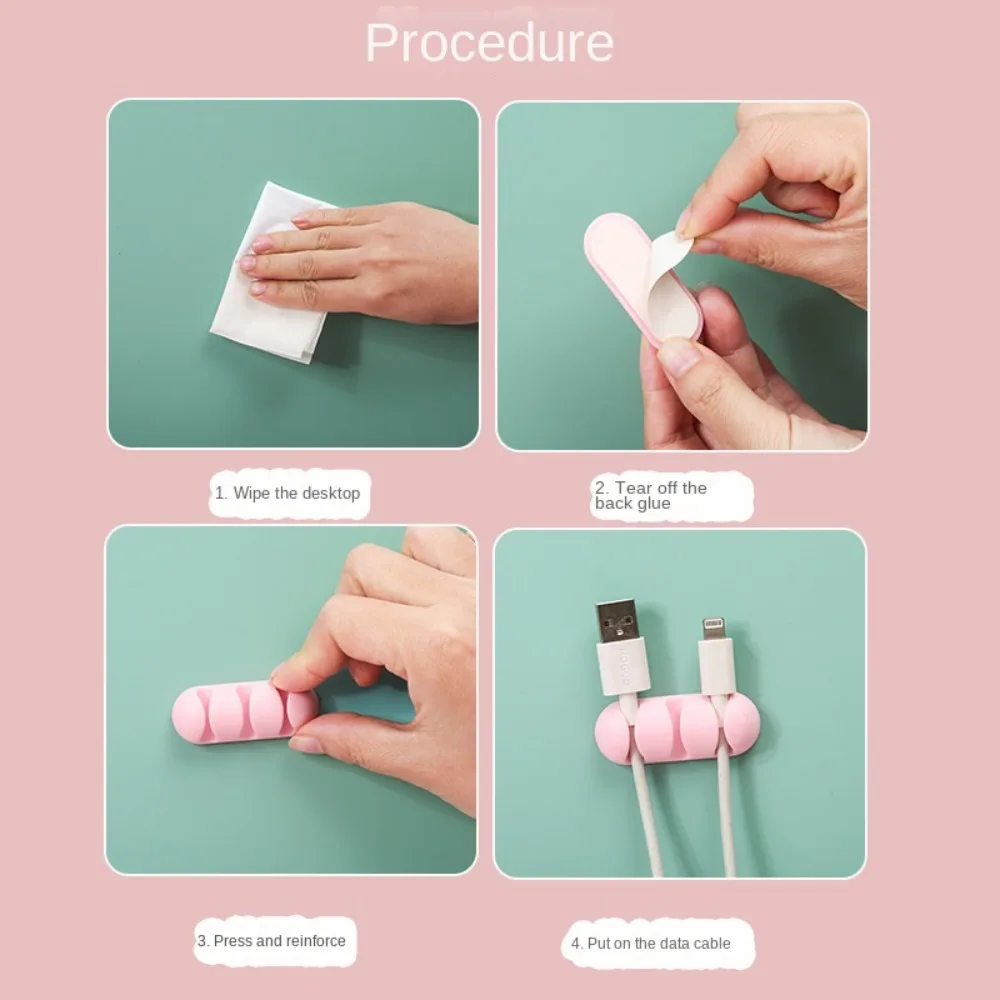 Cord Protector Cartoon Cable Winder Cable Clip Flexible Desk USB Cable Organizer Cartoon Silicone Kawaii Cable Organizer Office