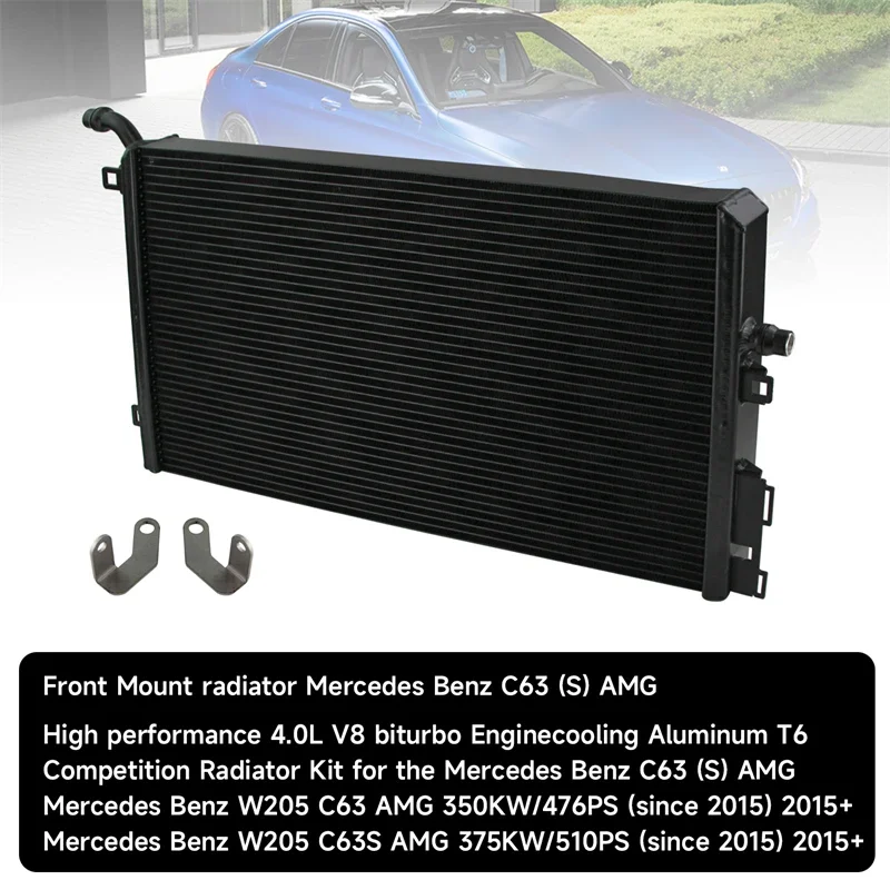 مشعاع تثبيت أمامي من الألومنيوم لسيارة Mercedes Benz Benz W205 C63 AMG 350KW/476PS 375KW/510PS 2015+ 4.0L V8 منافسة المحرك