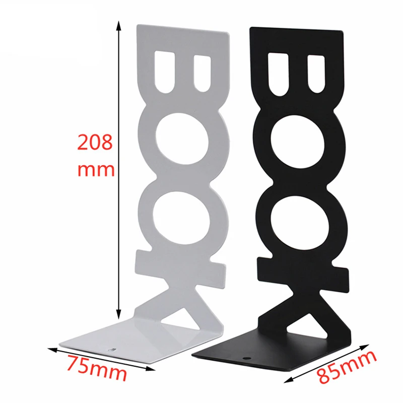 2Pcs Book Word Book Rack Metal Bookend Office Desktop Home Office Bookshelf for Book Lovers Book Ends