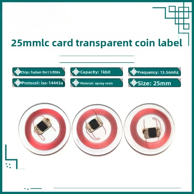 CUID Tag Gen2 Electronic Rewritable Smart Key NFC Clone Token 13.56Mhz 1K S50 ISO14443 Changeable Transparent Coin Magic Card