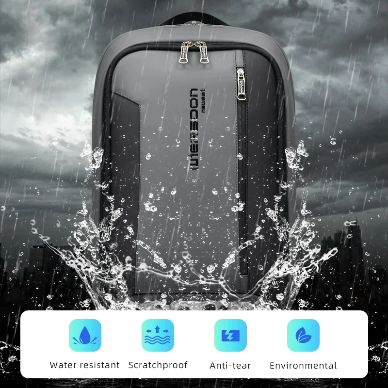 Niche Design Waterproof Backpack for Men 15.6 Inch Laptop Backpack Expandable Multifunctional Business Travel Bags USB Charging