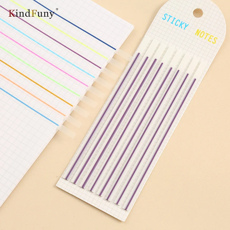 KindFuny-Bloc-notes collants imperméables, bloc-notes transparent, bloc-notes coloré posté, papeterie scolaire et de bureau, 160 feuilles