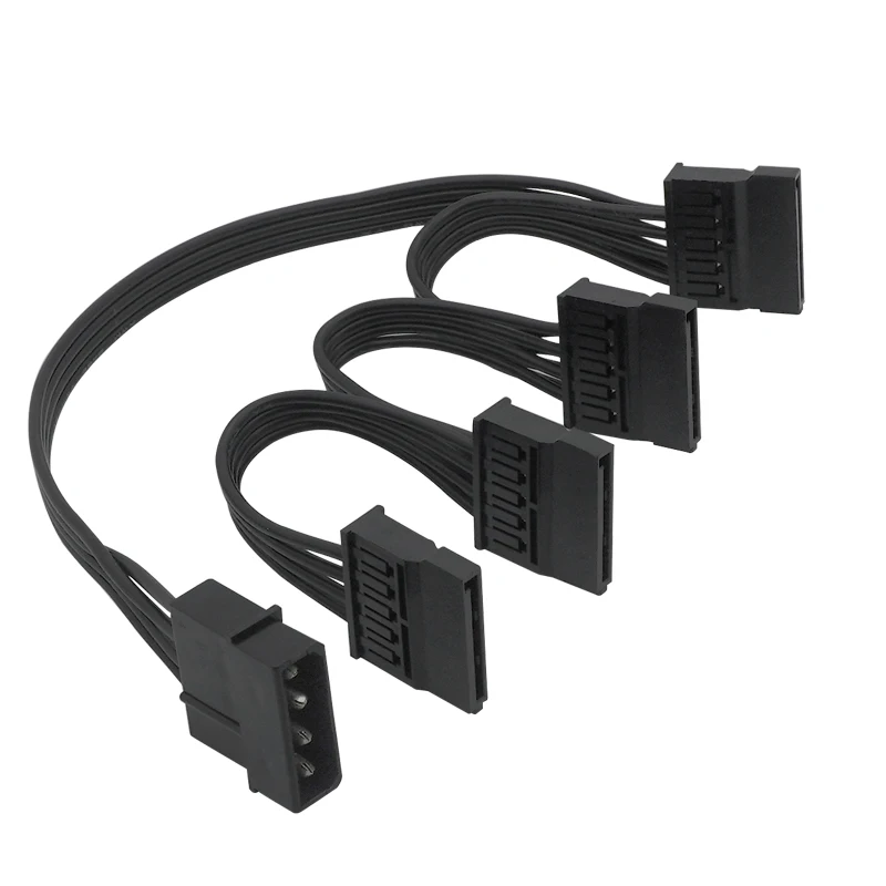 Molex 4pin IDE 1 to 5 SATA 15Pin Hard Drive Power Supply Splitter Cable for DIY PC Sever 18AWG 4-pin to 15-pin Power