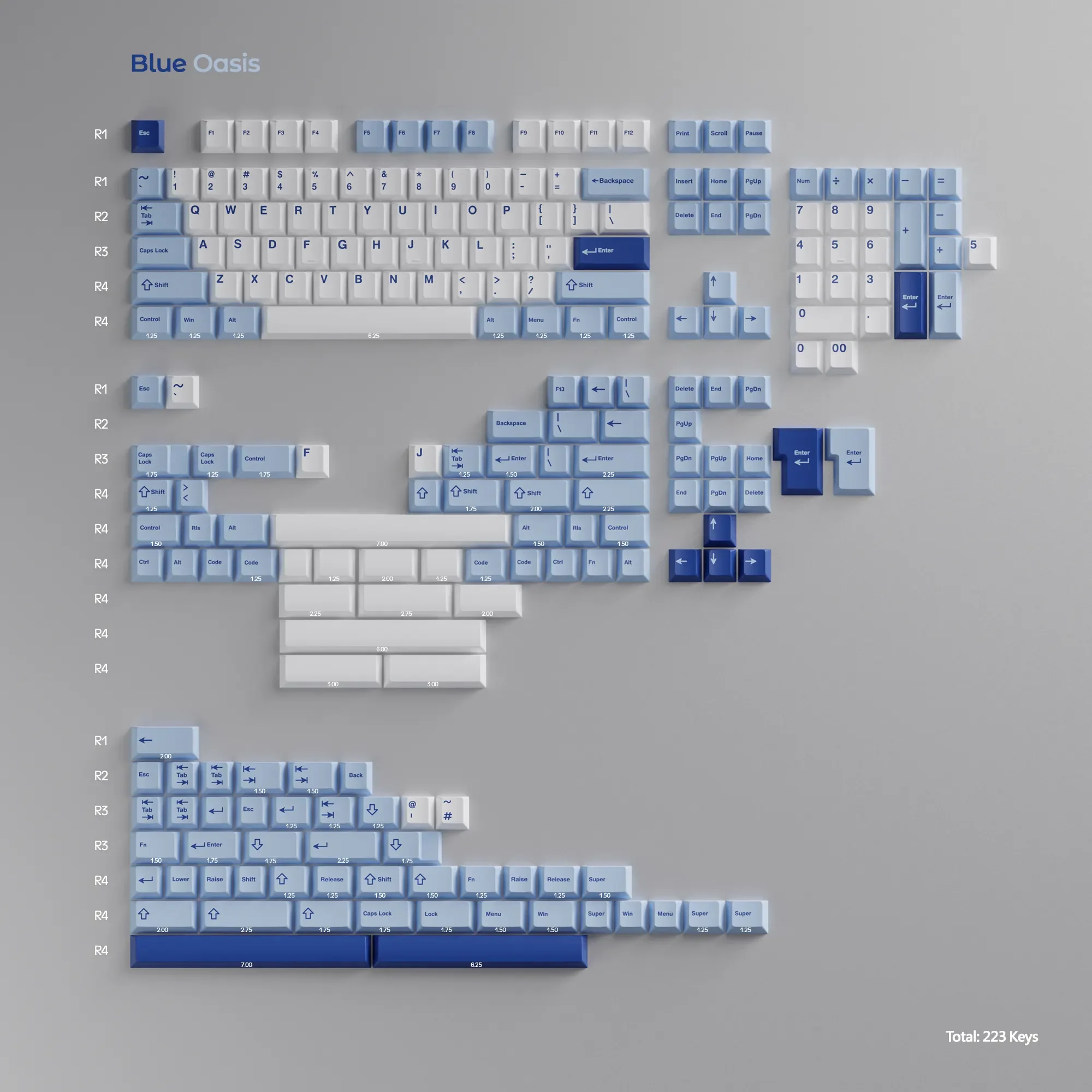 WuqueStudio WS Doubleshot PBT Keycaps, WS Zoom75 Matching Keycaps, PBT Custom Keyboard Keycaps Set for 75%, 65%, 60% Keyboard