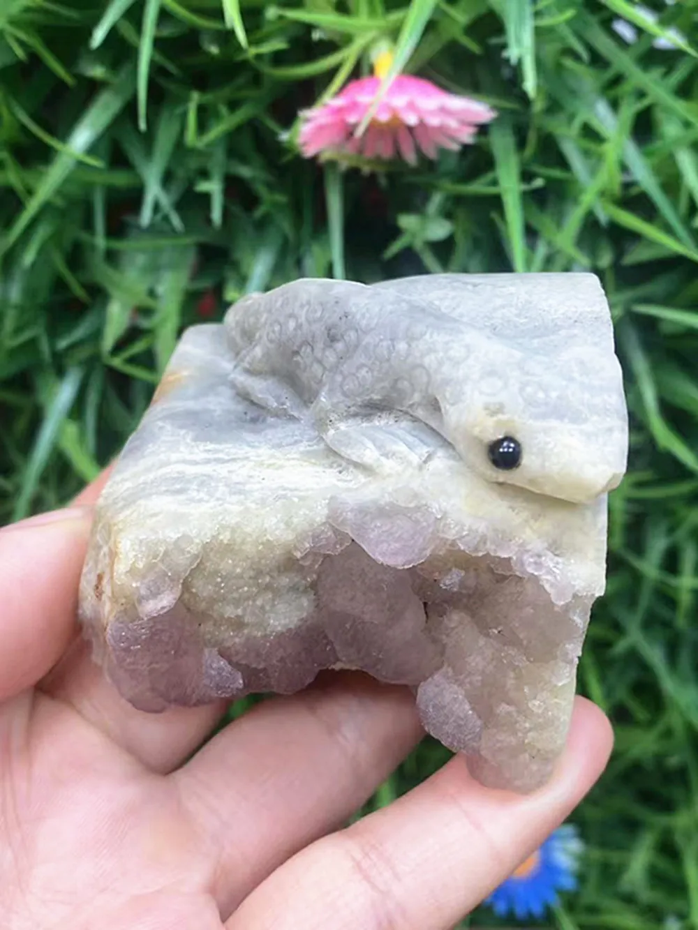 Natural quartz crystal fluorite crystal cluster carved snake - home decoration item, decorative piece