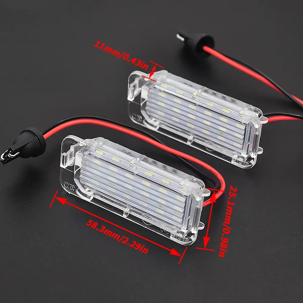 WF-2pcs Canbus LED Number License Plate Light For Ford Focus 5D Fiesta Mondeo MK4 C-Max MK2 S-Max Kuga Galaxy 6000K White Auto L