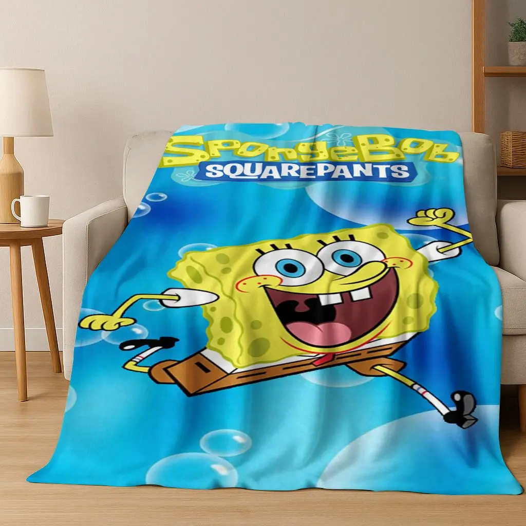 الكرتون S-سبونجبوب سكوير باتريك ستار الفانيلا بطانية لينة رمي بطانية للسرير غرفة نوم غرفة المعيشة السفر نزهة هدية