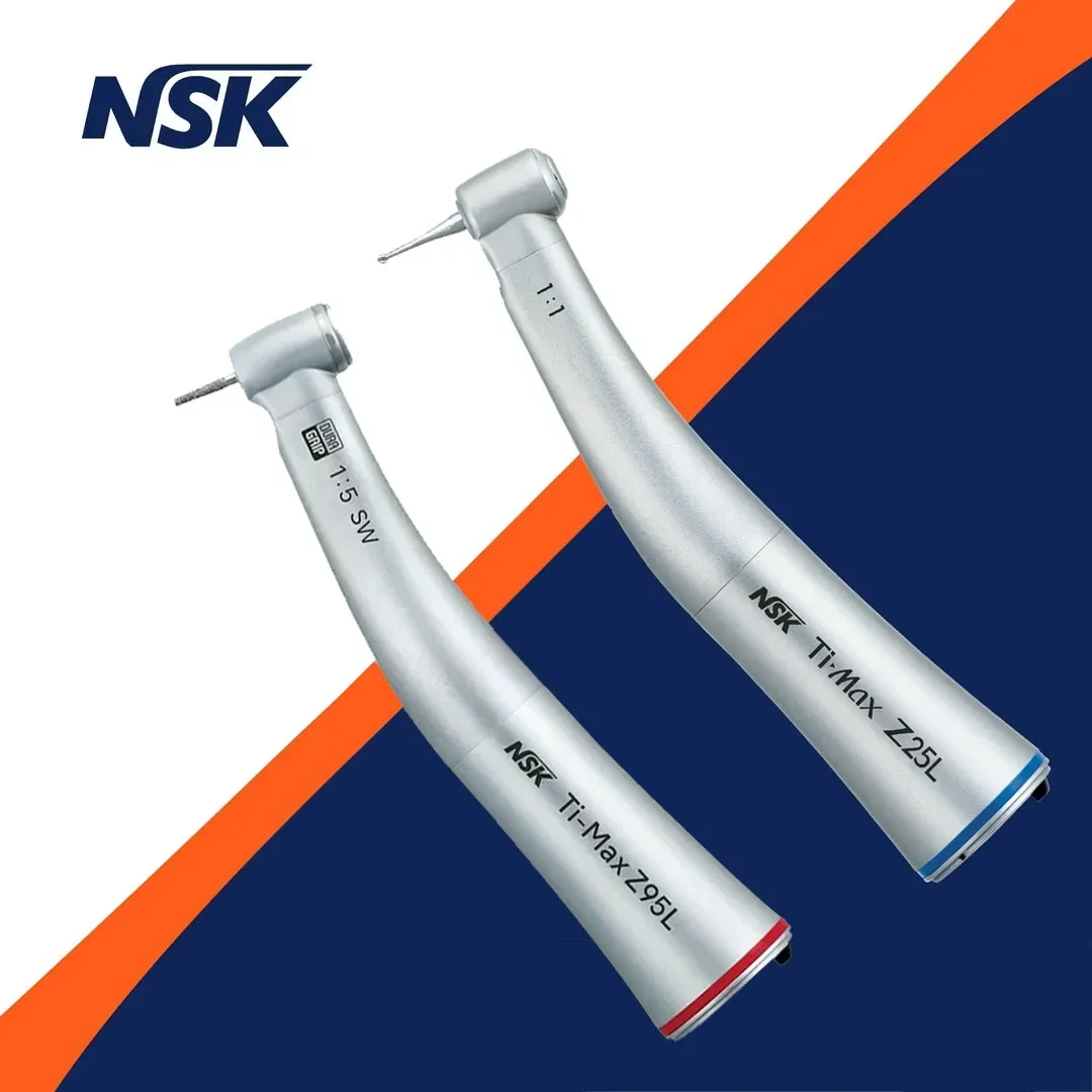 NSK Push Button Dental Contra Angle Handpiece 1:5 Increase Speed Handpiece Mini Head Ti Max X95L Inner Water Spray Red Ring