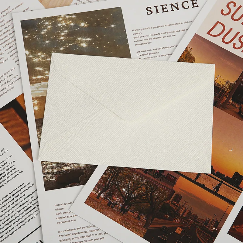 10pcs Linen-Textured Envelope Set - Retro Western Linen Paper for Letters/Invitations Retro Stationery Set