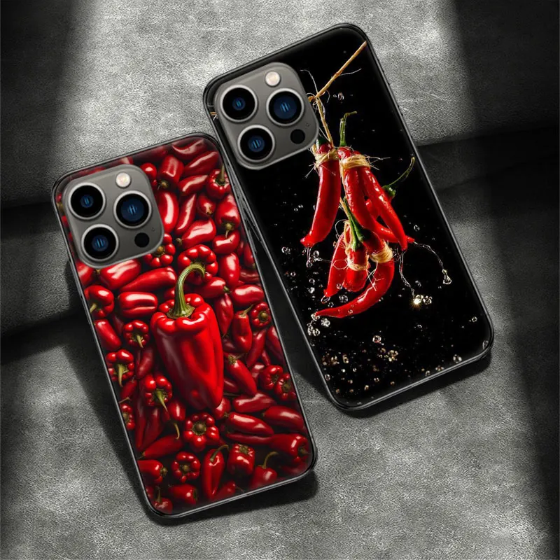 Taste The Flavor of Chili Peppers Phone Case For Apple Iphone 16 15 Plus Soft 13 12 Mini Cover 11 14 Pro Max Capa 8 7 SE Shell C