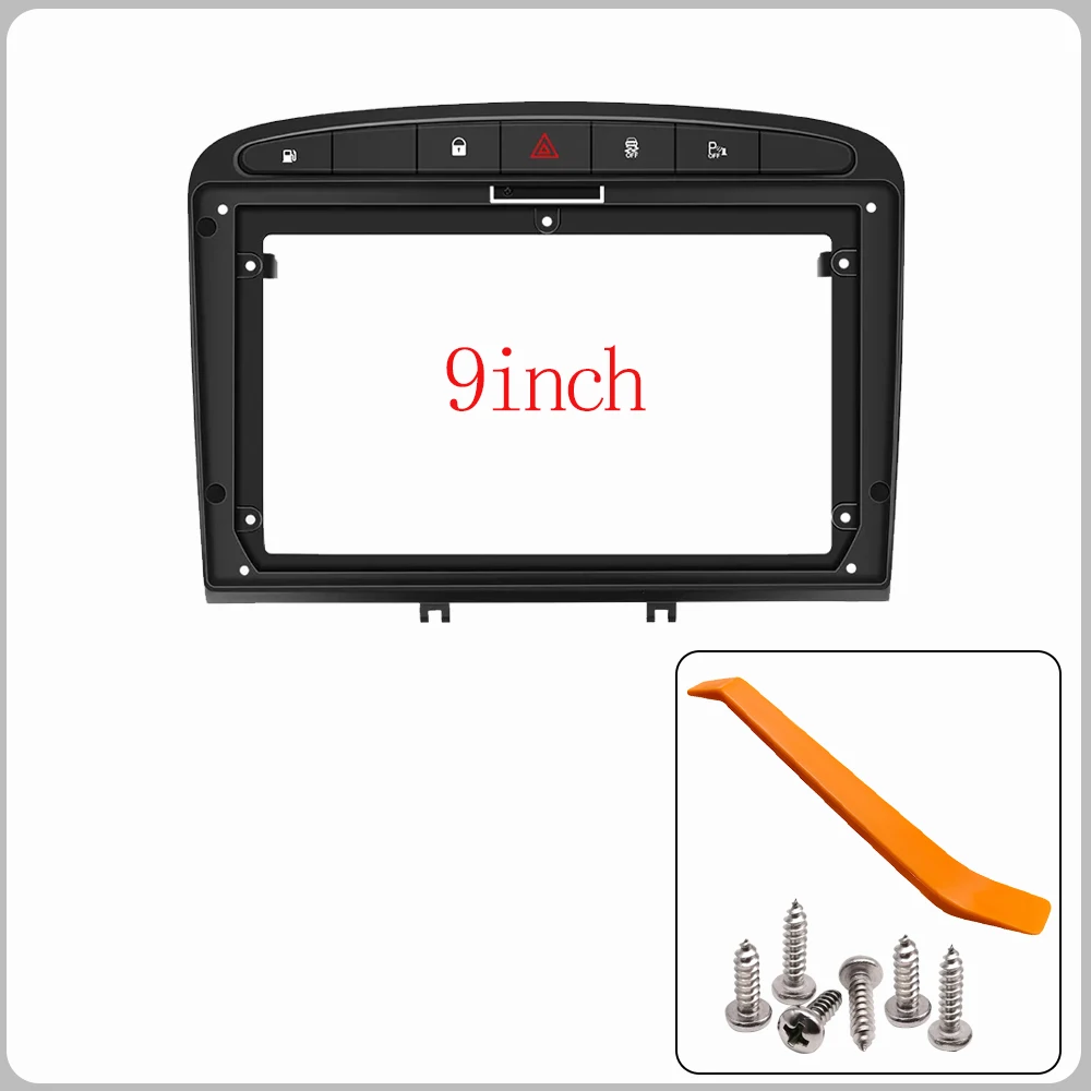 9-10.1inch Car Stereo Frame Fitting Adaptor For PEUGEOT 2010-2018 408 Double Radio Player Dash Trim Facia Panel Audio Face Plate