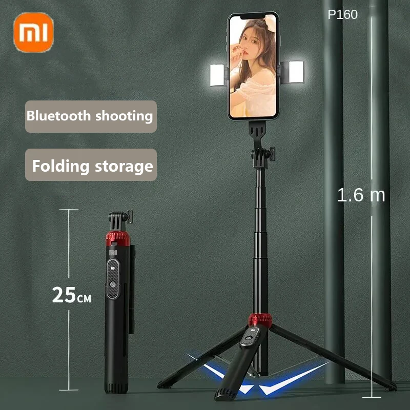 

Xiaomi New Selfie Stick Tripod Phone Holder Mobile Bluetooth Tripod Stand with Remote Control Ring Light Tripod Telescopic Rod