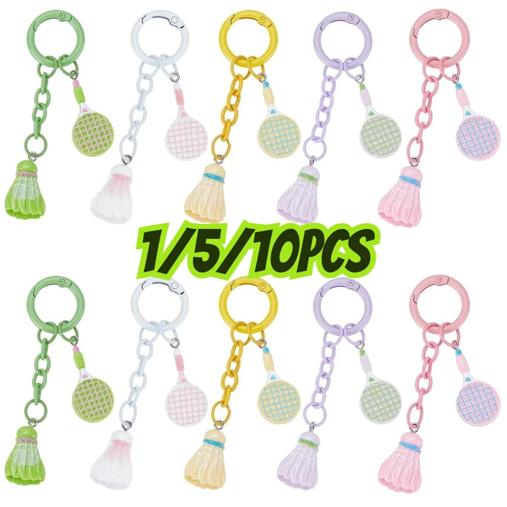 1/5/10 Stück Ausgewählte Niedliche Badminton-Schläger Schlüsselanhänger Mini Sport Schlüsselring Anhänger für Taschencharme Schmuck Geschenk für Frauen Männer