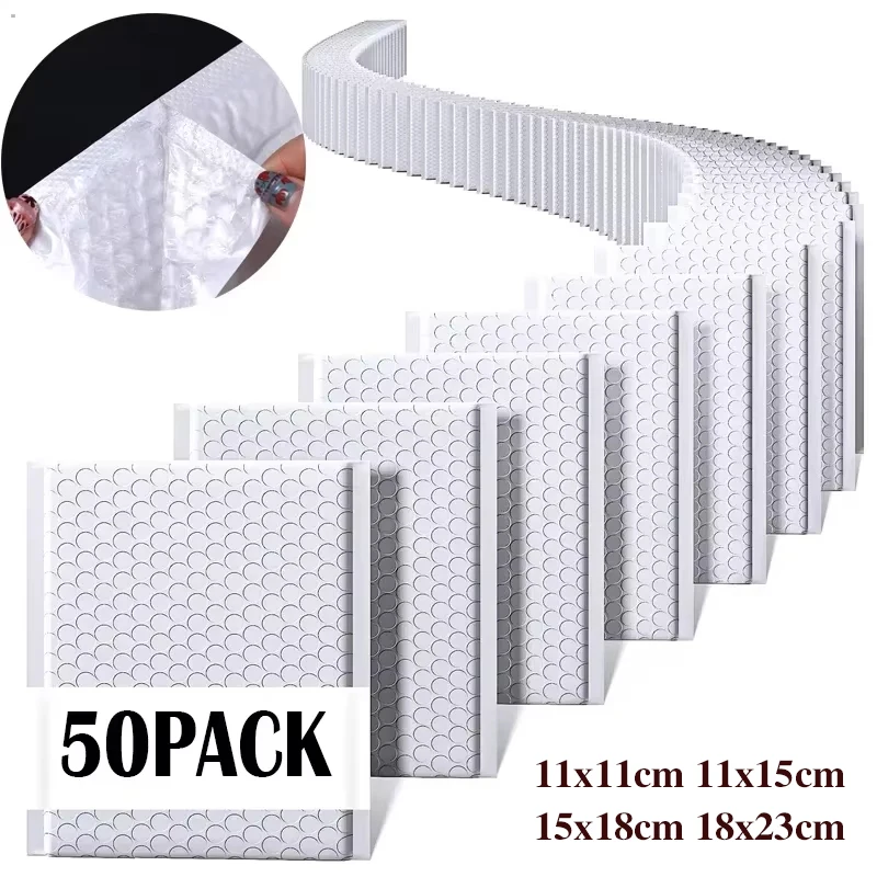 50/30/10pcs Bubble Mailers Wholesale White Padded Envelope for Packaging Mailing Gift Self Seal Shipping Bags Bubble Envelope