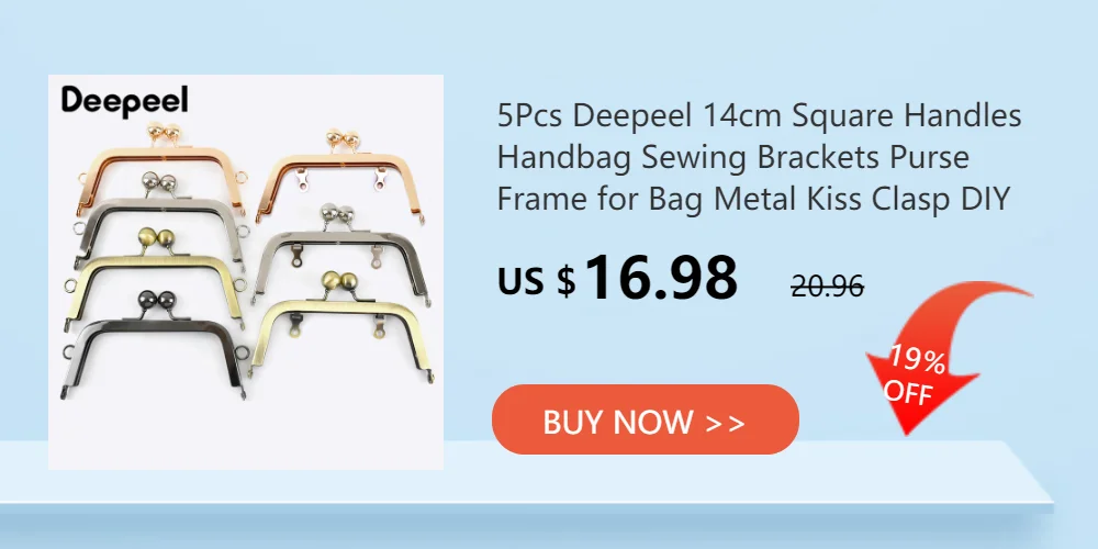 1Pc Deepeel Retro Square Embossed Bag Handles Metal Handmade Sewing Brackets Kiss Clasp Handbag Purse Frame Handle Accessories
