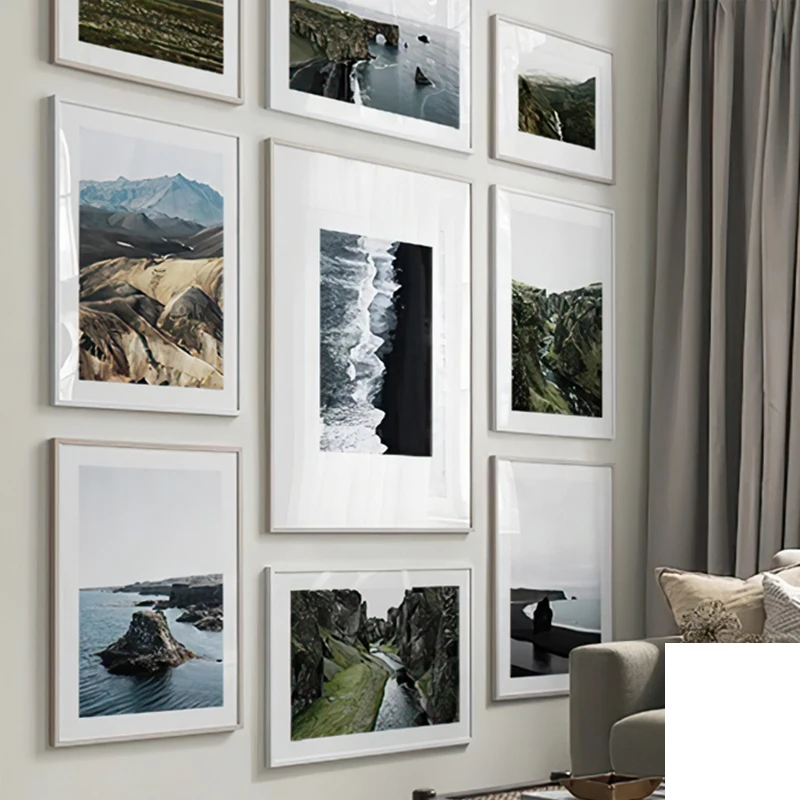Beach Mountains Forest Lake Landscape Canvas Paintings Nordic Poster Art Print Wall Elegant Decorative Pictures for Living Room