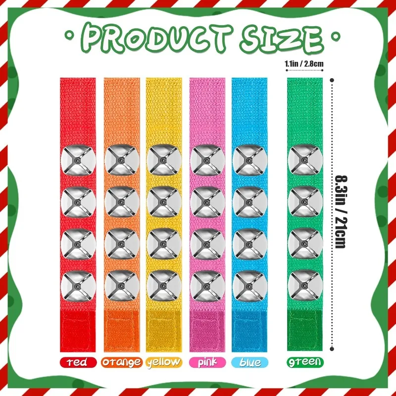 نغمة رنين معصم عيد الميلاد، أداة قرع، لعبة إيقاع الموسيقى، جرس يدوي قابل للتعديل مناسب لتزيين حفلات عيد الميلاد