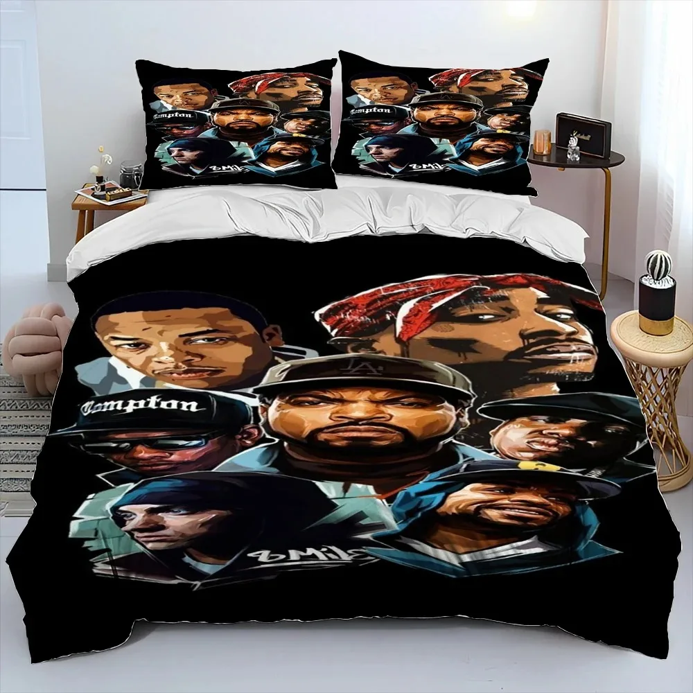 Hip Hop Art Rapper Legend Star Comforter Bedding Set,Duvet Cover Bed Set Quilt Cover Pillowcase,king Queen Size Bedding Set Kids