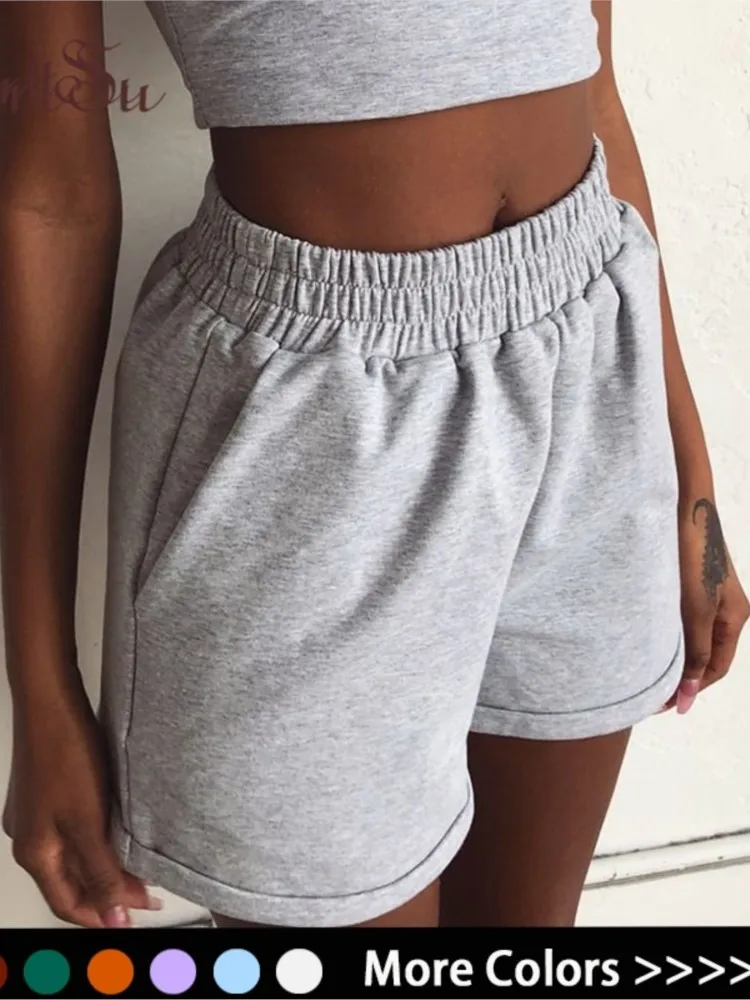 

Artsu 2023 Summer Women Clothes Solid Cotton Sport Casual Shorts Women Harajuku High Waist Shorts Short Pants Ladies Autumn
