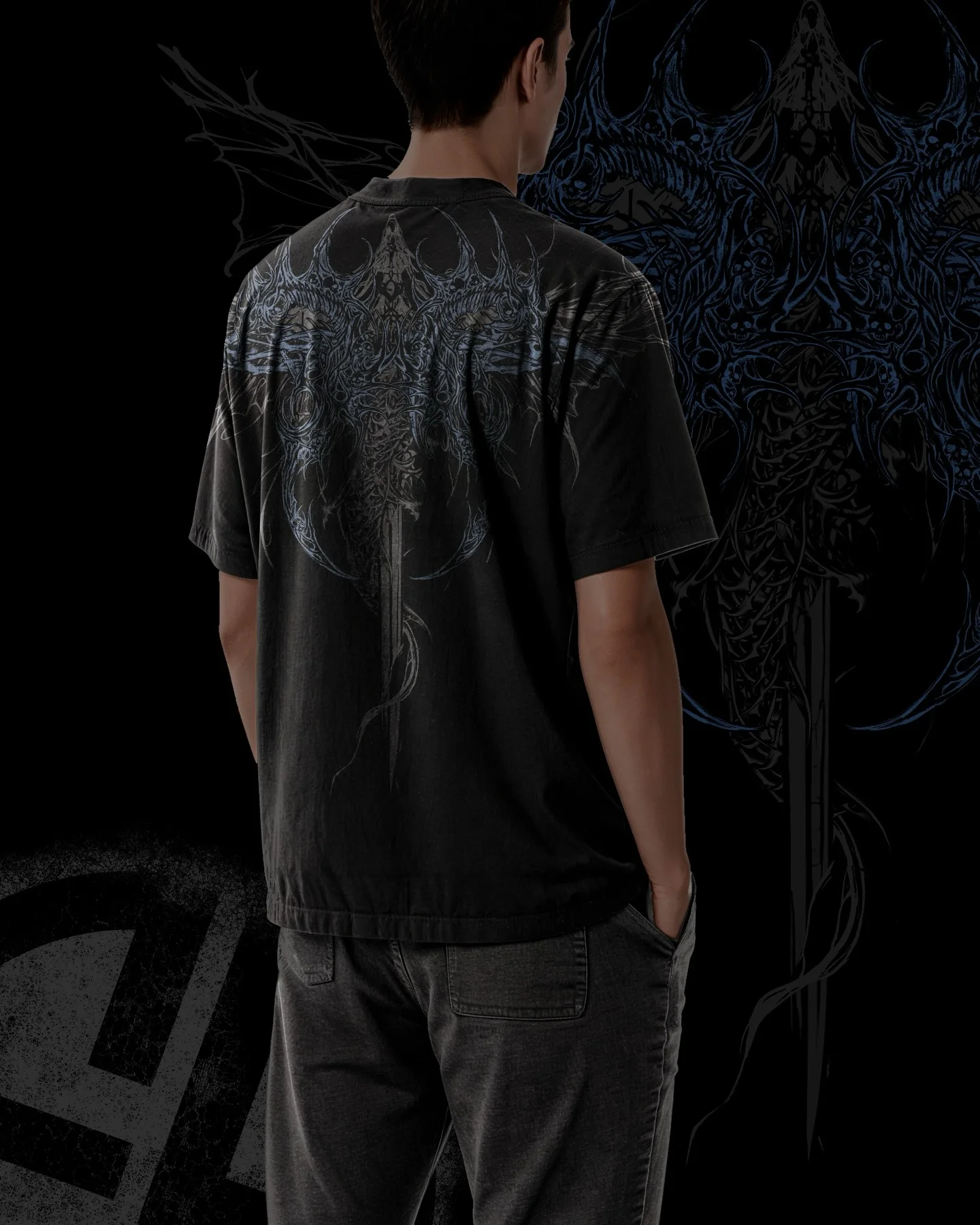 

02-Men and women y2k tops street gothic dark style retro plus size loose casual high street printed hip hop clothing tops