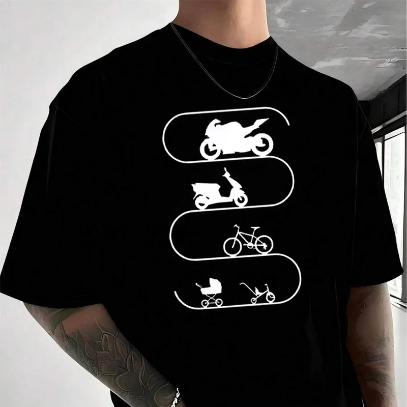 

Men's Women Summer 100% Cotton T-shirt Car Bike Bicycle Motorcycle Evolution Loose Short Sleeved Casual Basic TShirt Unisex Tops