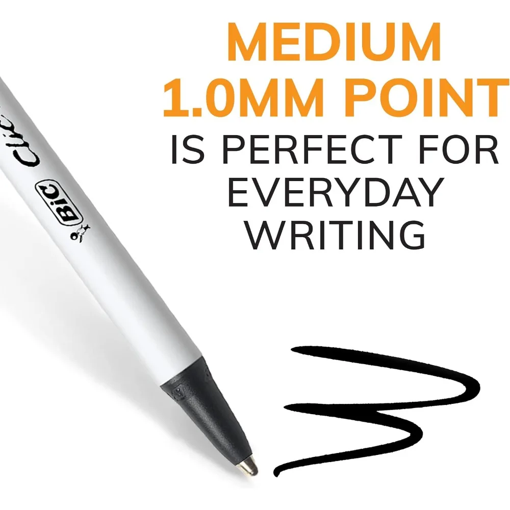 

Retractable Ballpoint Pens Medium Point 1.0mm 12-Pack Round Barrel Comfort Grip for Smooth Writing Office School Supplies