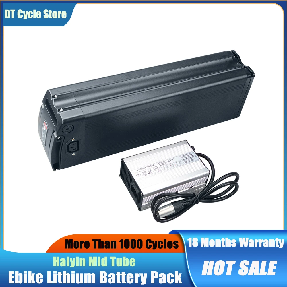 Li-ion Battery Pack for Electric Bicycle Replacement, Silver Fish, Mid Tube for Beach Cruiser Ebike, 60V, 20Ah