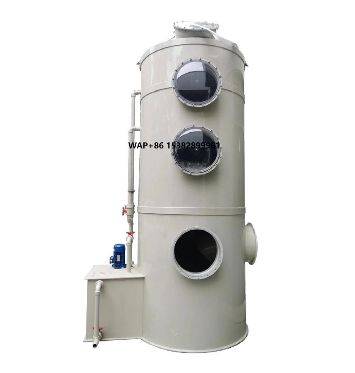

Industrial Cheap New PP Air Scrubber Cyclone Spray Tower Motor Engine 99% Purify Efficiency Gas Disposal Machinery Customized