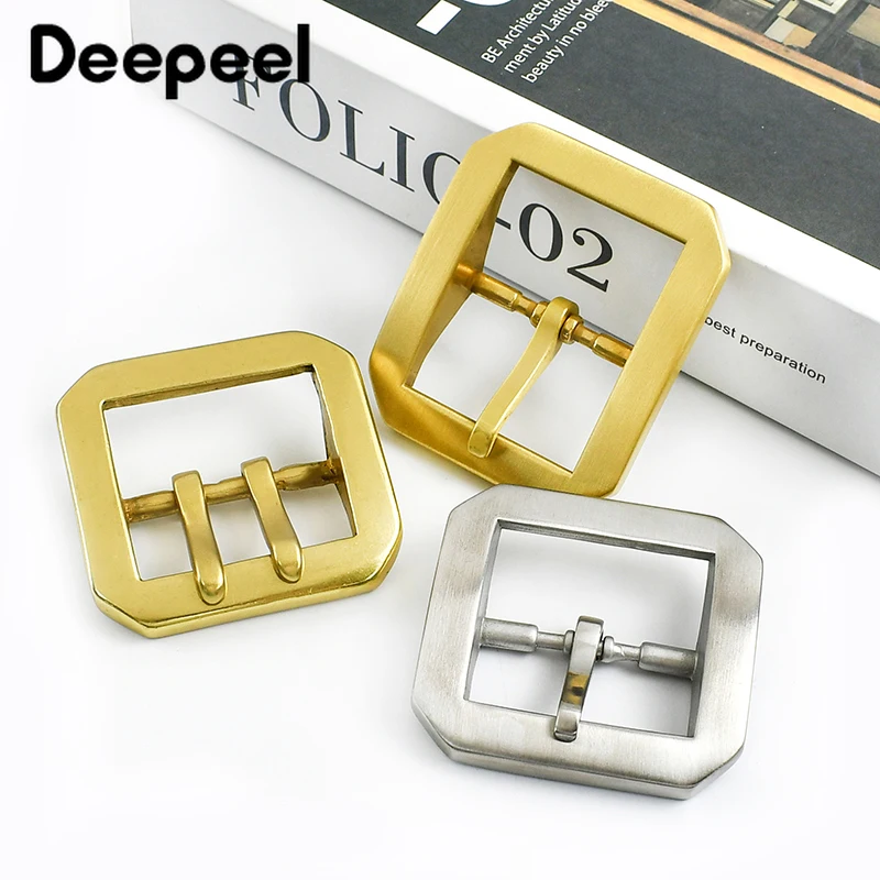 40mm masculino puro cobre pino fivela de aço inoxidável cintura fecho calças único/duplo pinos cinto gancho diy couro artesanato acessórios