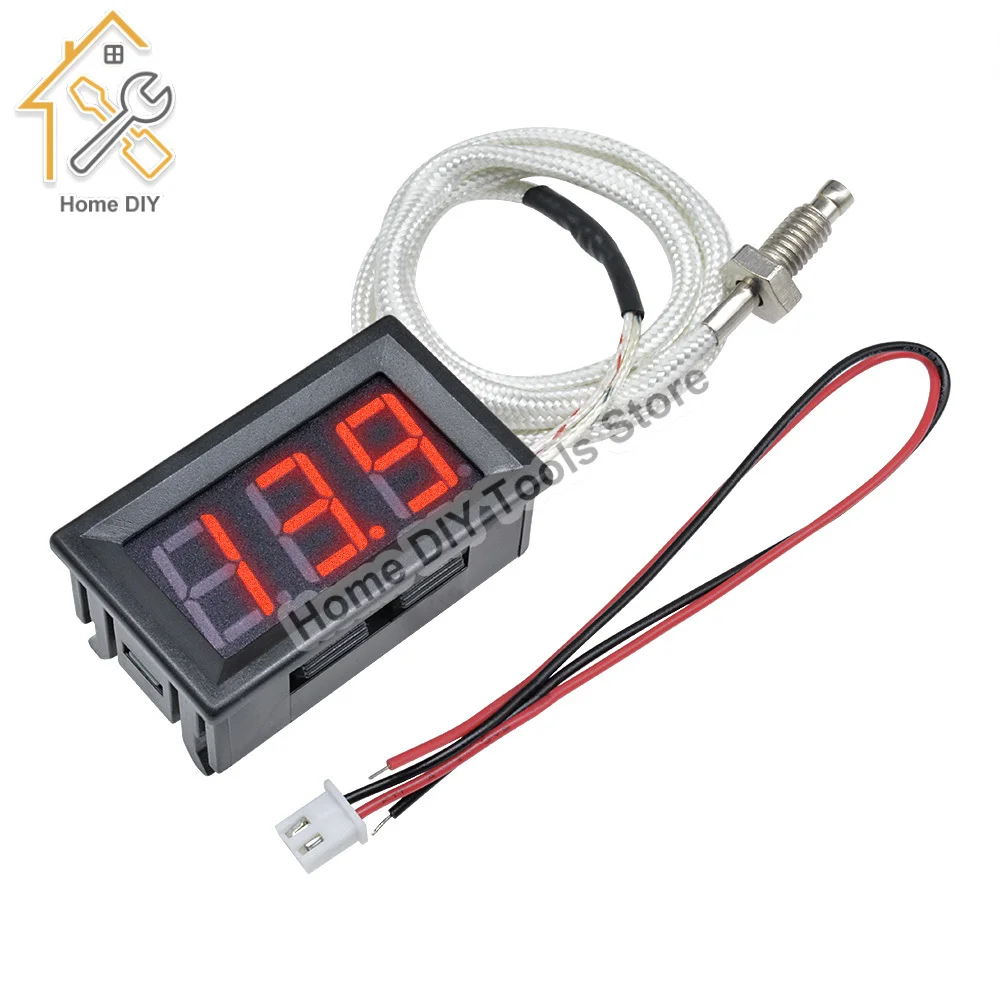 XH-B310 LED Digital Thermometer 12V K-type M6 Thermocouple Temperature Meter Tester 30 ~ 800C