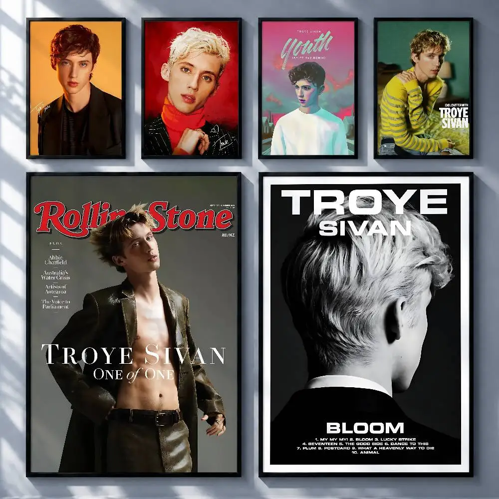 Trending Singer Troye Sivan Posters Premium Self-Adhesive No Residue Wall Sticker for Home Office Bar Decor