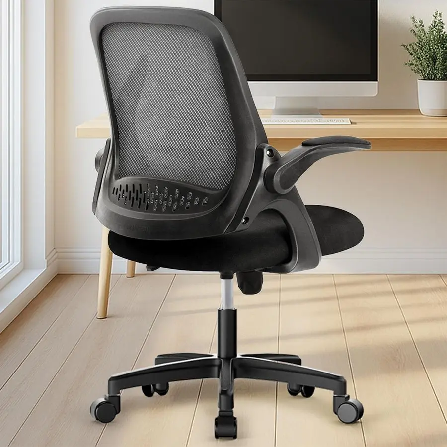 

Office Desk Computer Gaming Ergonomic Chair with Lumbar Back Support Adjustable Height Swivel Wheels Flipup Arms Mesh Chair for
