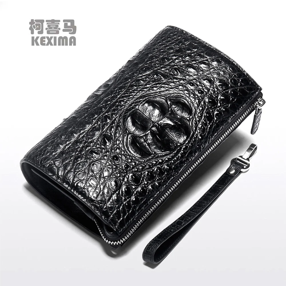 keximayuan crocodile handbags  male  Hand bag  Zipper bag large capacity  long  male  crocodile wallet  male  Hand caught bag