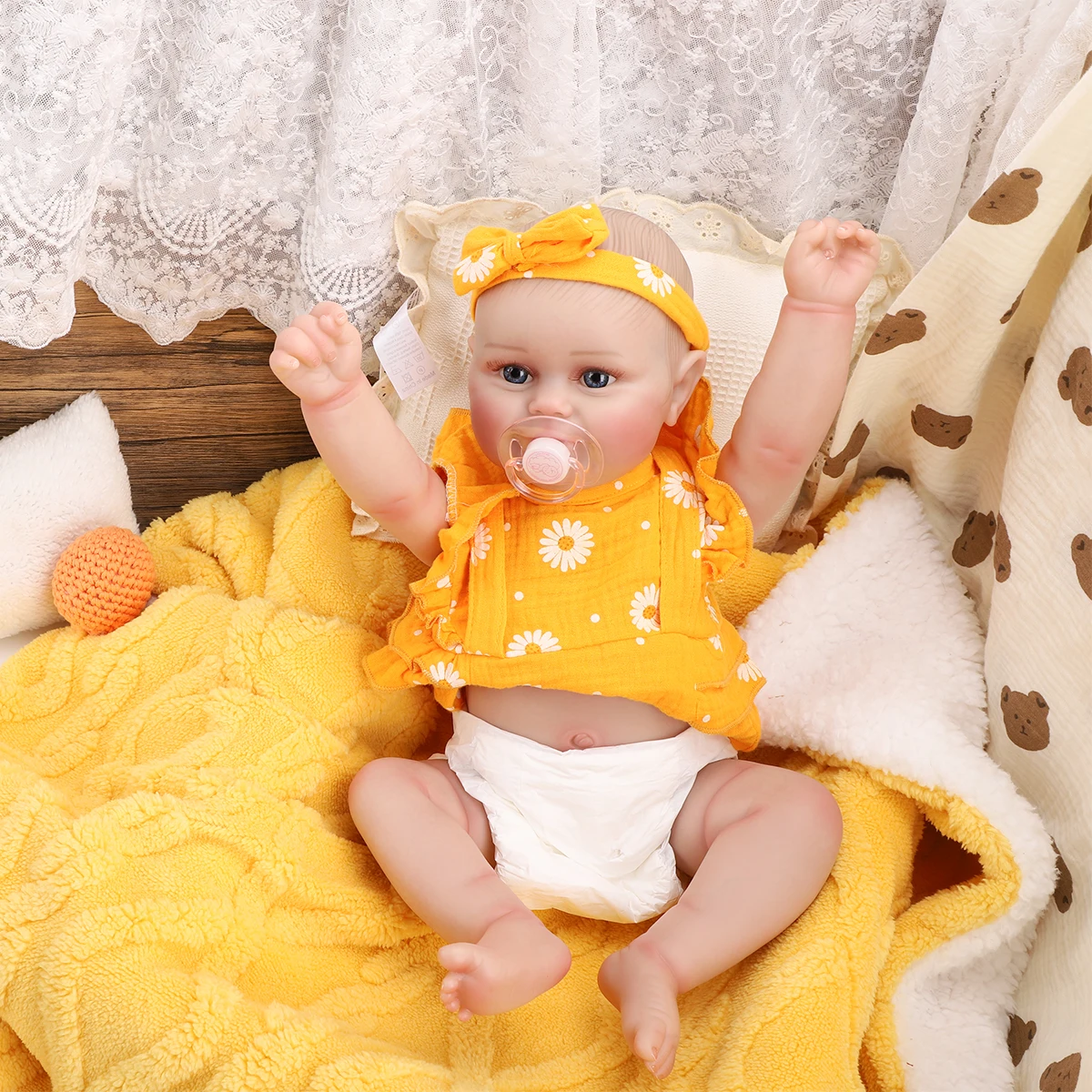 BRASTOY Baby Reborn Maddie Girl Doll 48cm جسم سيليكون، يمكن أن يأخذ الاستحمام، شحن البرازيل #3