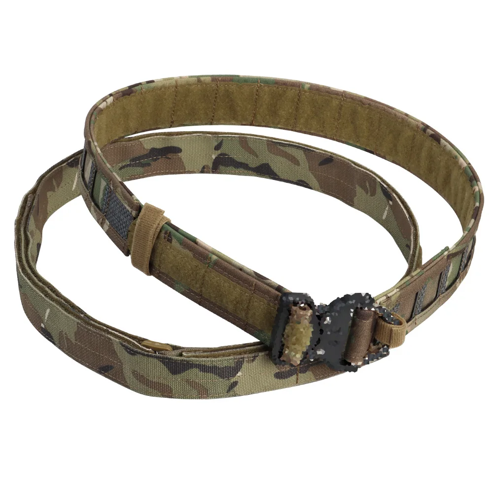 Cintura Tattica Speciale Da Combattimento 3 In 1 Fibbia In Metallo A Sgancio Rapido Caccia All'aperto Tiro Airsoft Molle Cintura Da Uomo Universale Quotidiana-image