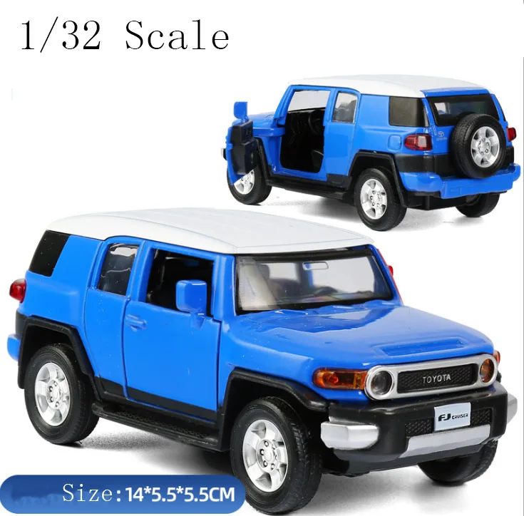 Coche de juguete modelo TOYOTA FJ Cruiser, vehículo de Metal de alta simulación 1:32, SUV de aleación fundido a presión, juguetes para niños, regalos, Envío Gratis