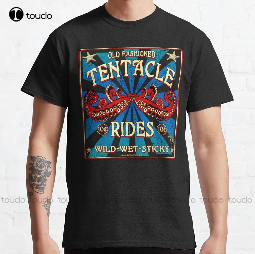 Tentacle Rides Poster Art Octopus, Squid Classic T-Shirt Football Shirts For Women Women Shirts Harajuku Streetwear New Popular