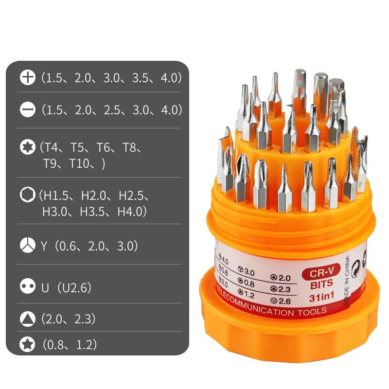 31 In 1 Magnetic Screwdriver Set With Non-Slip Handle Small Screwdrivers Repair Tool Kit For IPhone IPad Computer Watch