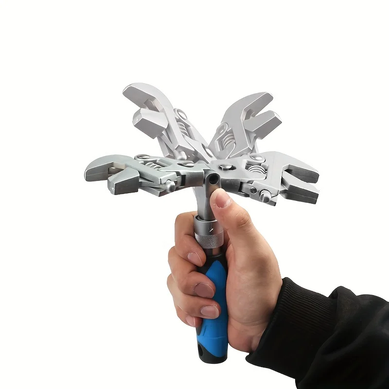Multifunctional Five-in-one 10-inch Retractable Adjustable Wrench