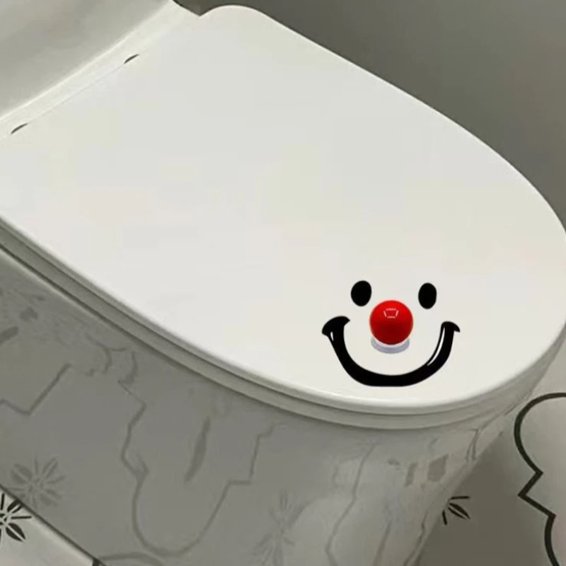 3D Ball Nose Smile Clown Toilet Sticker Non-dirty Hand Toilet Lid Lifter for Bathroom Handle Toilet Seat Cover Opener Home Decor