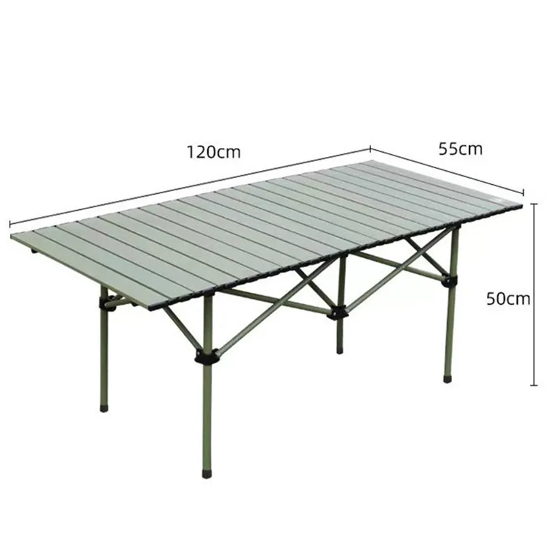 Outdoor Fishing Camping Folding Table Portable Rolls Table Leisure Picnic Barbecue Simple Carbon Steel Desk Essential Tools RV