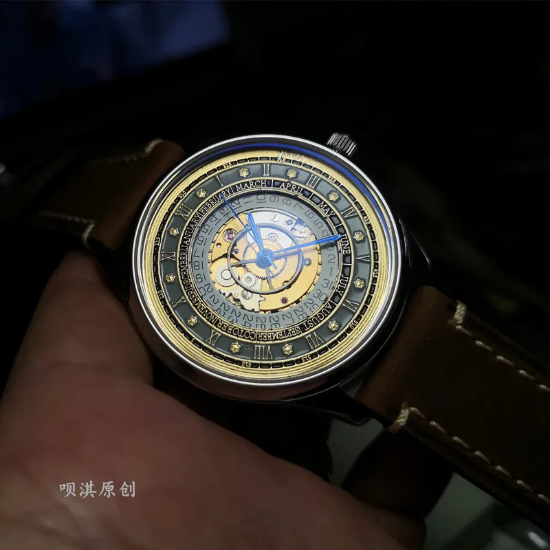 

Men's Automatic Mechanical Watch Handmade Original Watch Twelve Constellation Theme Tianjin St2130 Punk Wristwatch Reloj Hombre