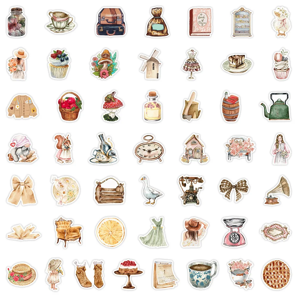 

50PCS Aesthetic Cartoon Creative Decorative Stickers INS Style Personalized Graffiti Decal Children's Toys Gifts DIY Water Cup