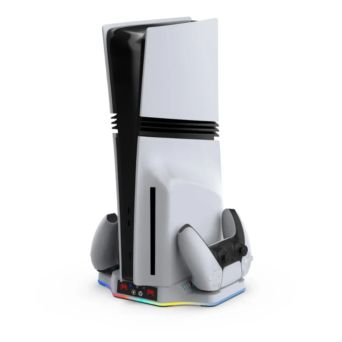 TP5-3583B لقاعدة تبريد المضيف PS5pro/PS5Slim مع مروحة الضوء المحيط RGB P5 مقبض النخبة حامل شاحن جهاز شحن