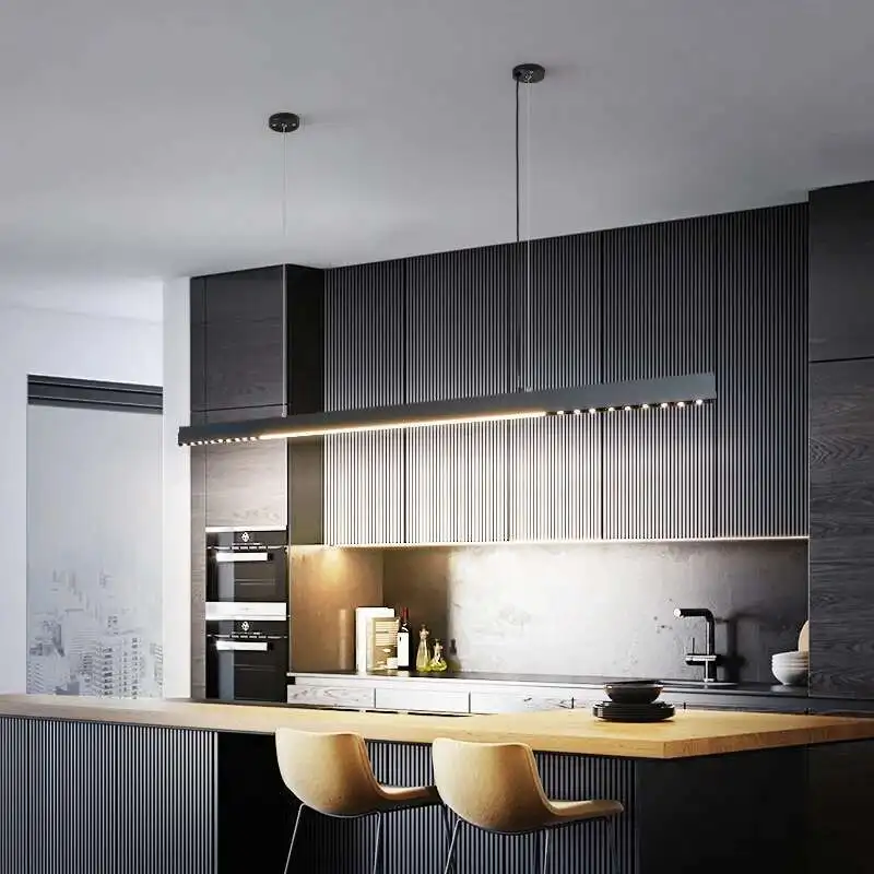 Nordic Led Pendant Light Modern Minimalist One-word Long Strip Restaurant Bar Office Chandelier Home Indoor Decor Lighting Lamps
