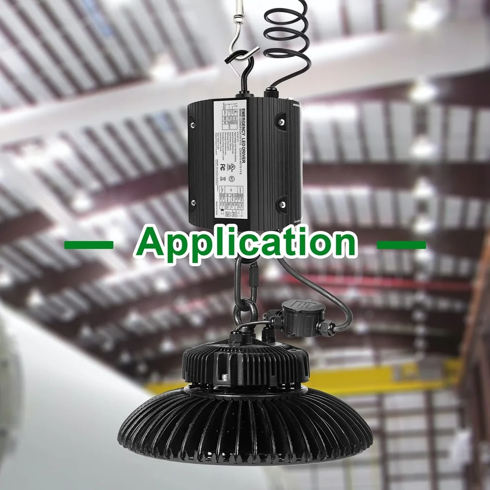 40W  Emergency Backup Battery Driver 100-347V DC170V Rechargeable UFO High Bay Light Self-Test Function Durable Charger