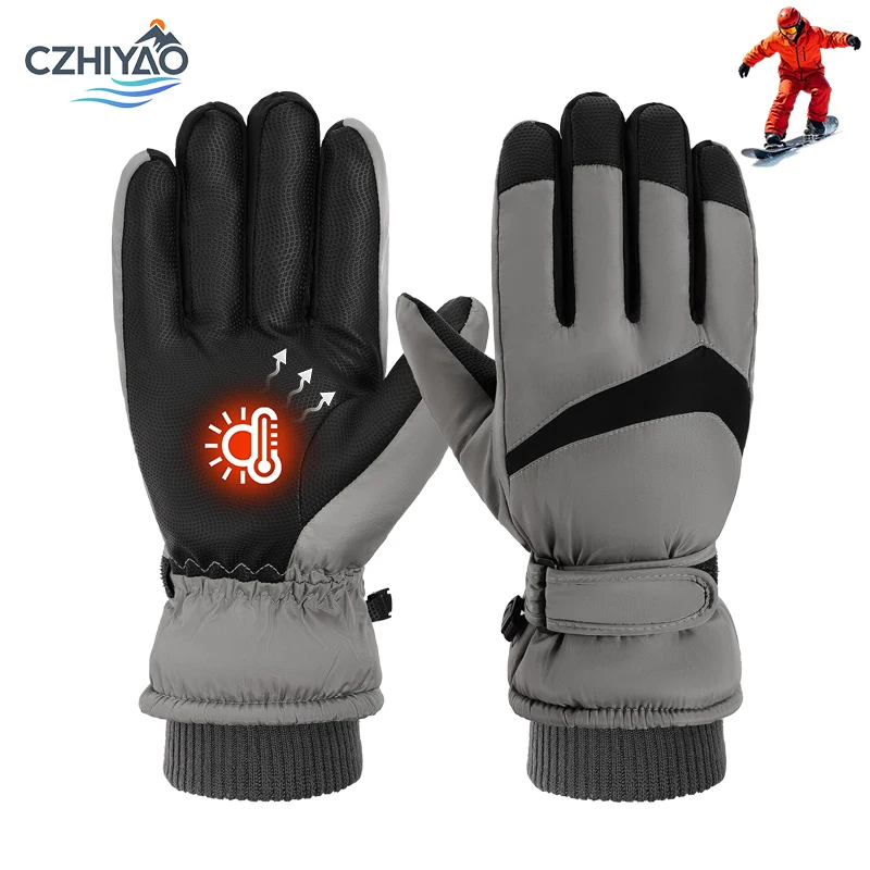 CZHIYAO Women Ski Gloves, Windproof Thermal Touchscreen Waterproof Winter Warm Snow for Skiing Cycling Hiking Outdoor Sports