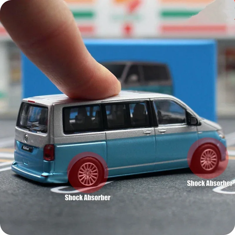 1/64 VW Multivan T6 MPV modello di auto in lega Diecast Metal Racing Car veicoli modello simulazione collezione di Scale in miniatura regali per