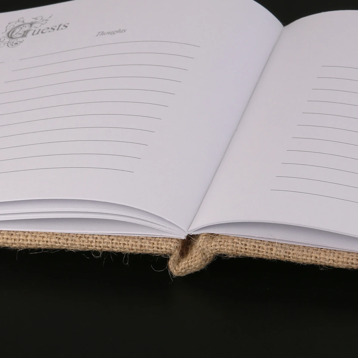 

Wooden Burlap Guest Book 24.5x16x6cm 70 Pages Wedding Sign-In Book with Heart Tags for Guest Names Brown Notebook for Weddings
